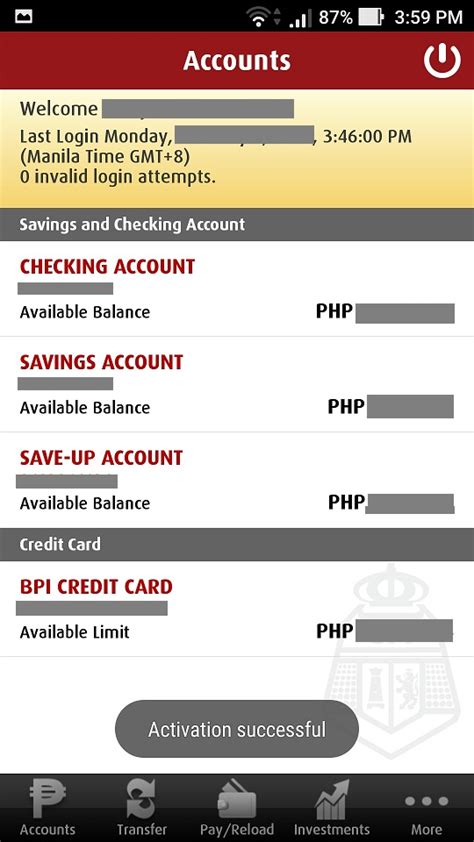 bpi online check balance